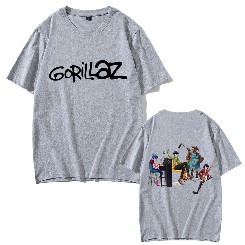 Rock Band Gorillaz Tshirt Male Vintage Oversized Streetwear Men Women Hip Hop Gothic Retro T Shirts Mens Casual Cotton Tshirt