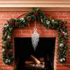 180/270CM Christmas Artificial Pine Garland with Bow Red Berries Pinecone Faux Pine Needle Rattan Mantle Fireplace Porch Hanging Decoration