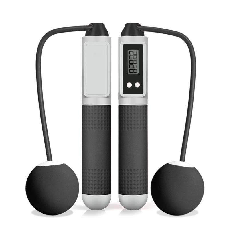 Умная беспроводная скакалка для фитнеса в помещении — для взрослых и студентов, двойное использование, с большим мячом