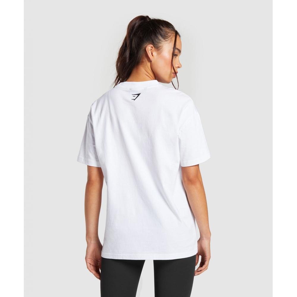 Gymshark Block Oversized T shirT whiTe B6a3z Wb86