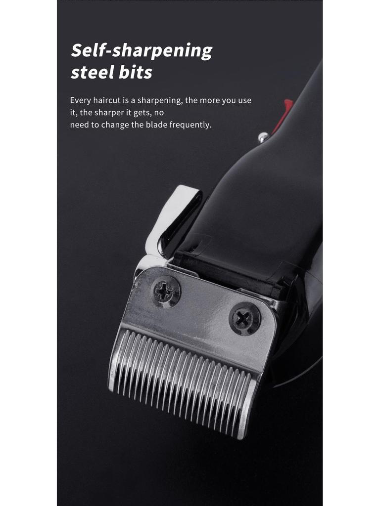 Прозрачная профессиональная электрическая машинка для стрижки волос с многоскоростной регулировкой и ЖК-дисплеем
