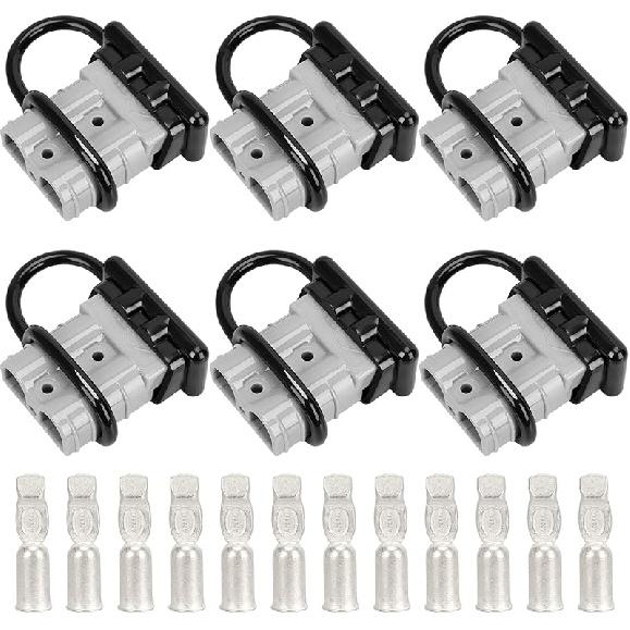 10Pcs 50 Amp 600V Connector Kit, Grey For Outdoor RV Power, Batteries, 4X4 Off-Road Winch