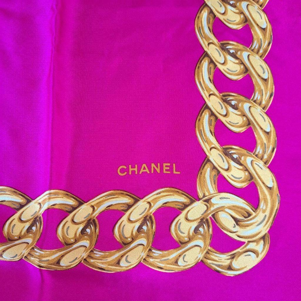 Used CHANEL Floral Print Silk Scarf 86x86