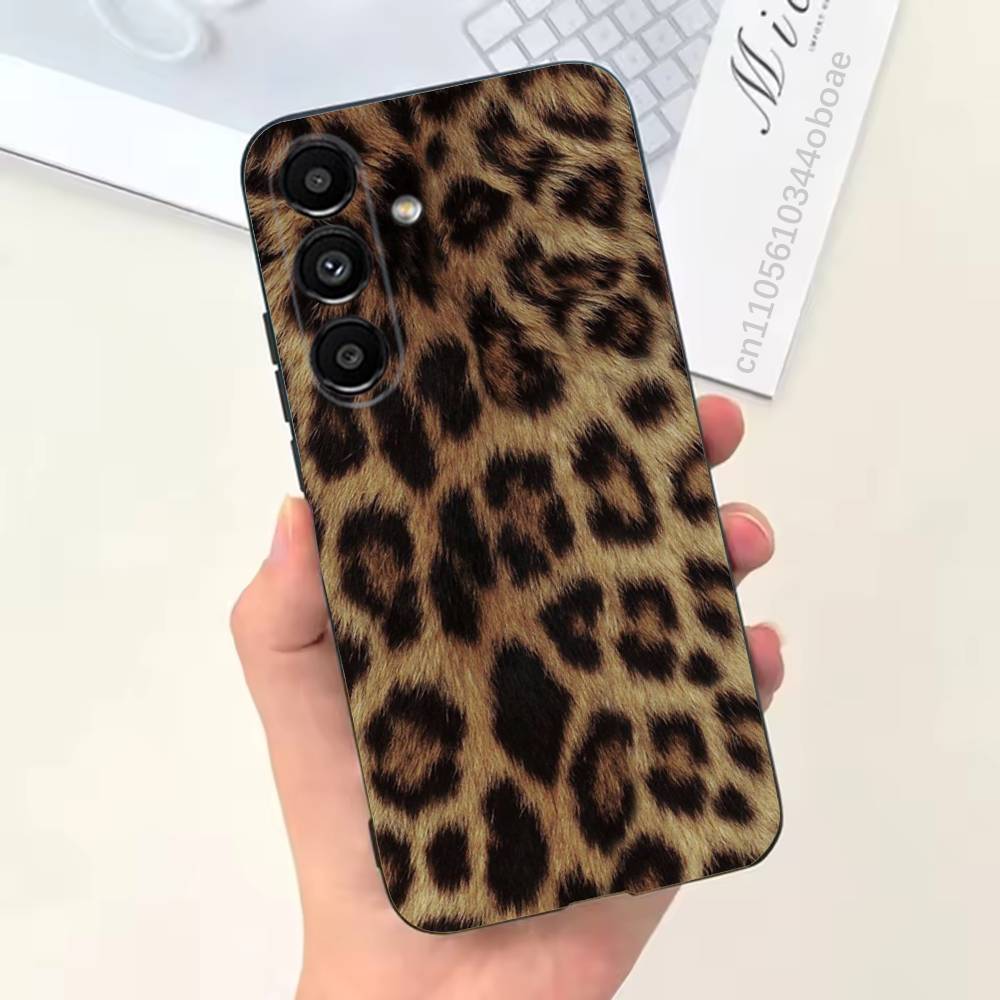 Модный чехол для телефона с леопардовым принтом для Samsung S25,24,21,22,23,20,S30,Ultra,Plus, Fe,5G Силиконовый чехол