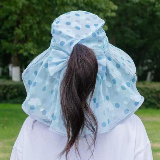 Летняя шляпа от солнца Yousheng с широкими полями, точечным принтом, дышащими отверстиями, защитой шеи, дорожная велосипедная шляпа