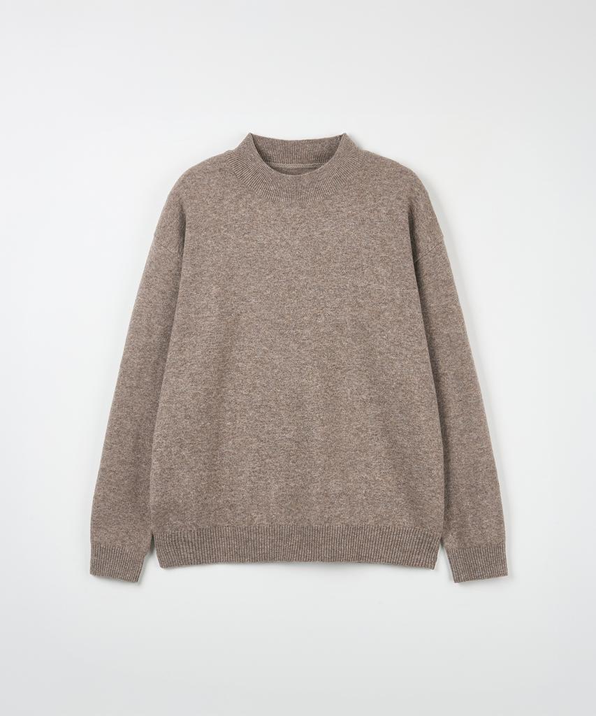 NODU Mock Neck Half Turtleneck Knit [Beige]