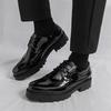 Резные большого размера глянцевые 2025 новые кожаные туфли британского стиля нарядные деловые повседневные туфли черные на платформе мужские туфли