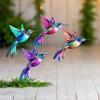 Metal Material Metal Hummingbird Wall Art 3D Design Colorful Finish Hummingbird Pendant Weather Resistant Vintage Colorful Birds