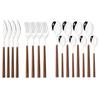 16/24/30Pcs Gold Imitation Wooden Handle Dinnerware Cutlery Set Stainless Steel Tableware Knife Fork Spoons Silverware Western Flatware