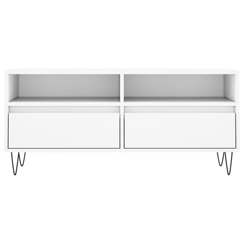 Vidaxl Szafka Pod Tv, Biała, 100X34,5X44,5 Cm, Materiał Drewnopochodny