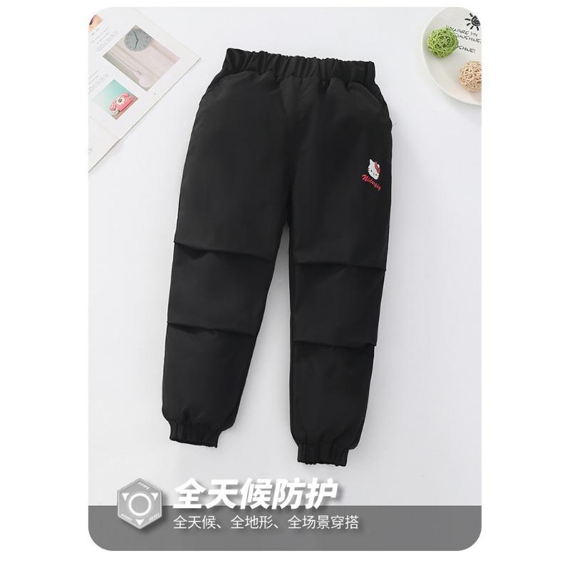 Girls Windproof Warm Fleece Lined Softshell Thickened Casual Winter Sports Pants