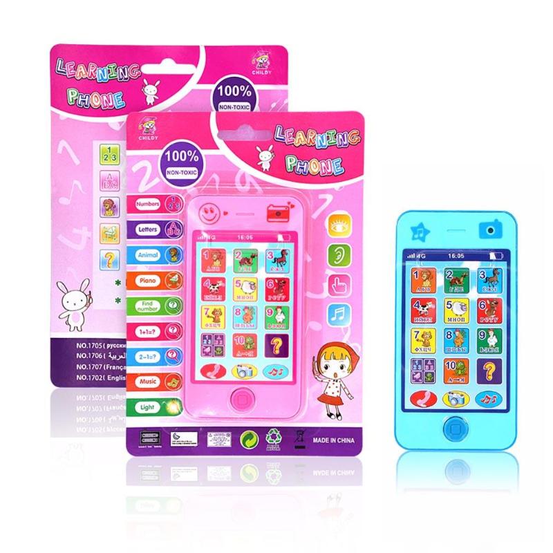 Детский игрушечный телефон с играми песнями и светящихся