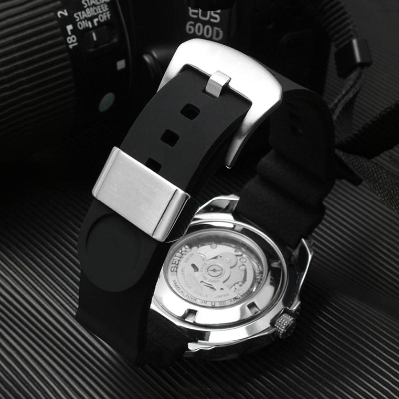 22mm Diving Rubber Strap for Seiko Watch SKX007 PROSPEX SRP777J1 No.5 Water Ghost Abalone Men Sport Silicone Watchband Bracelet