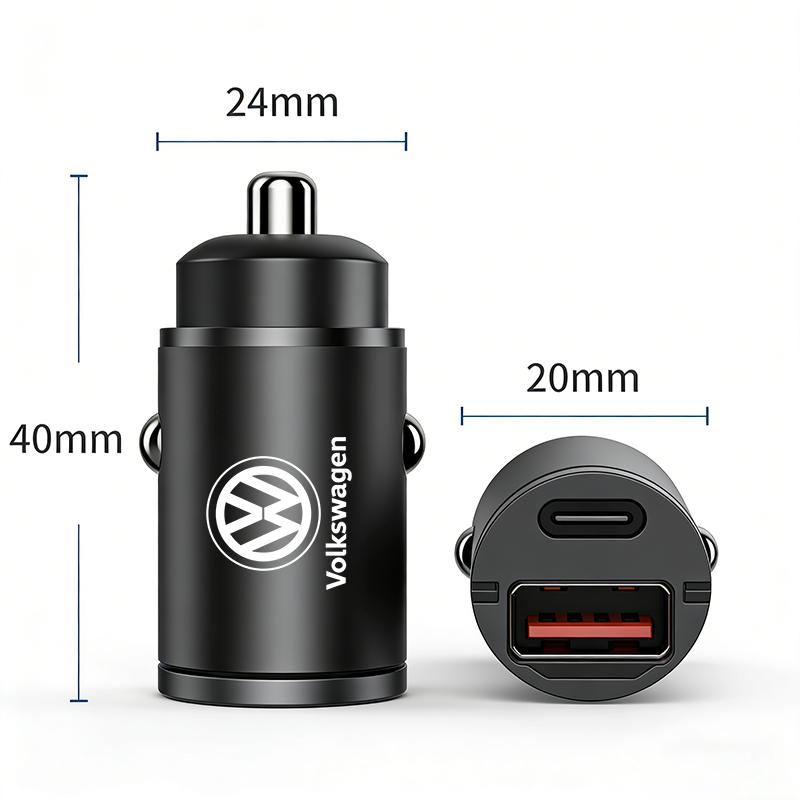 OPQ1 Volkswagen Car Charger USB Type-C Fast Charging Adapter For VW GTI Polo Golf MK6 MK7 Passat B6 Tiguan Arteon Jetta T-ROC ID.4 CC