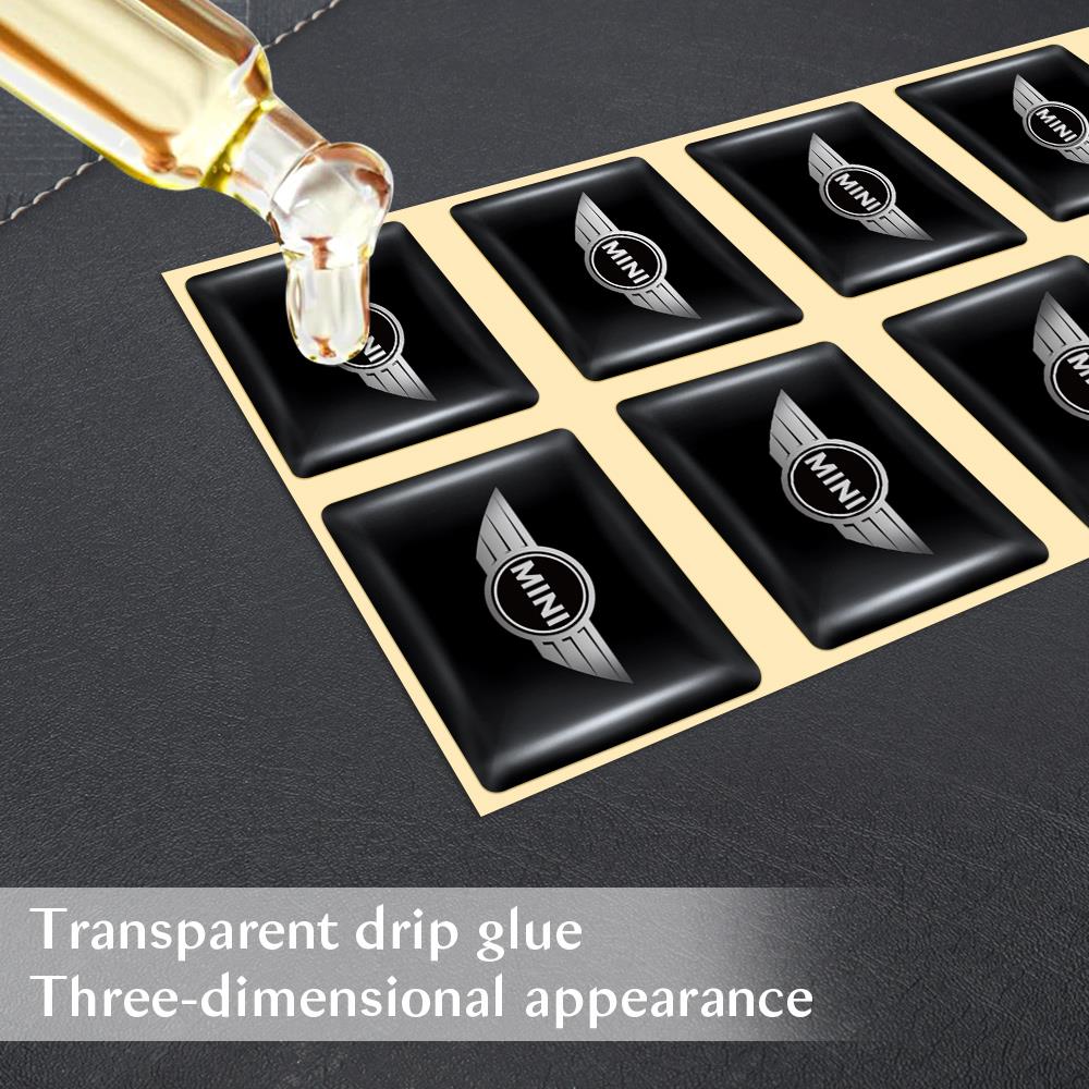 3D Epoxy Car Logo Badge Sticker Decoration Auto interior Accessories For MINI Cooper JCW WORKS R55 R56 F55 F56 R57 R58 R59 R60 mjewr55