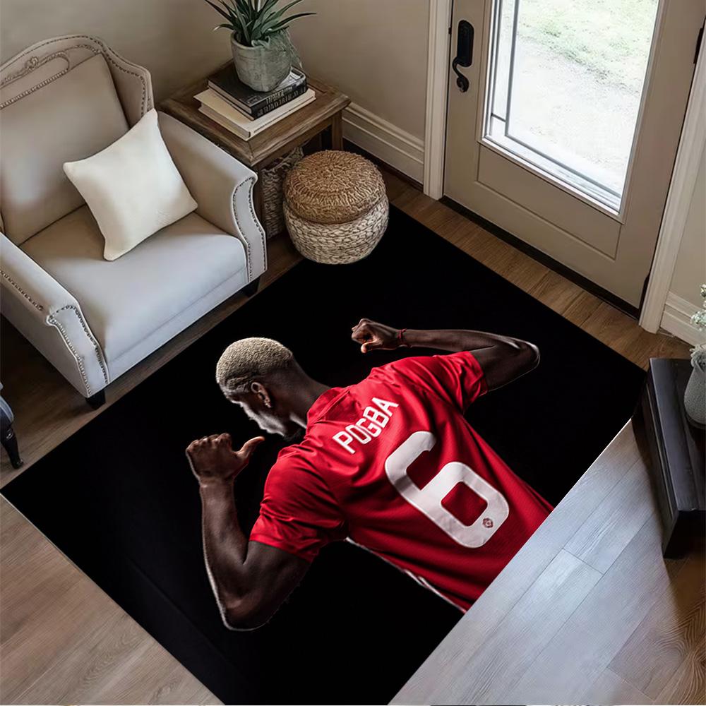 Man United's Paul Pogba Area Rug Perfect for Study room Entryway Game Room Dormitory Antislip Carpet Decorate Offices Best for Christmas