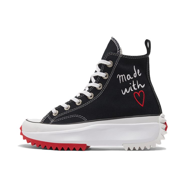 Converse Run Star Hike Valentines Day Unisex Sneakers Black White University-Red 171120C