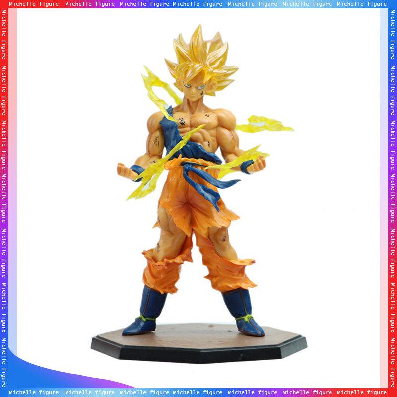Горячая аниме фигурка Сон Гоку Супер Сайян из Dragon Ball 17 см / 6,69 дюйма Фигурка Гоку DBZ Модель Подарки Коллекционные фигурки для детей