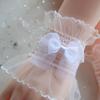 Women'S Bow Wrist Sleeve Cute Fairy Lace Mesh Lolita Cuffs For Weddings And Parties