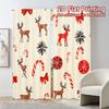 2pcs,Curtains Christmas Bows Reindeer Candies Baubles (3) Light Filtering Modern Curtains Fabric Curtains All Seasons Decorative