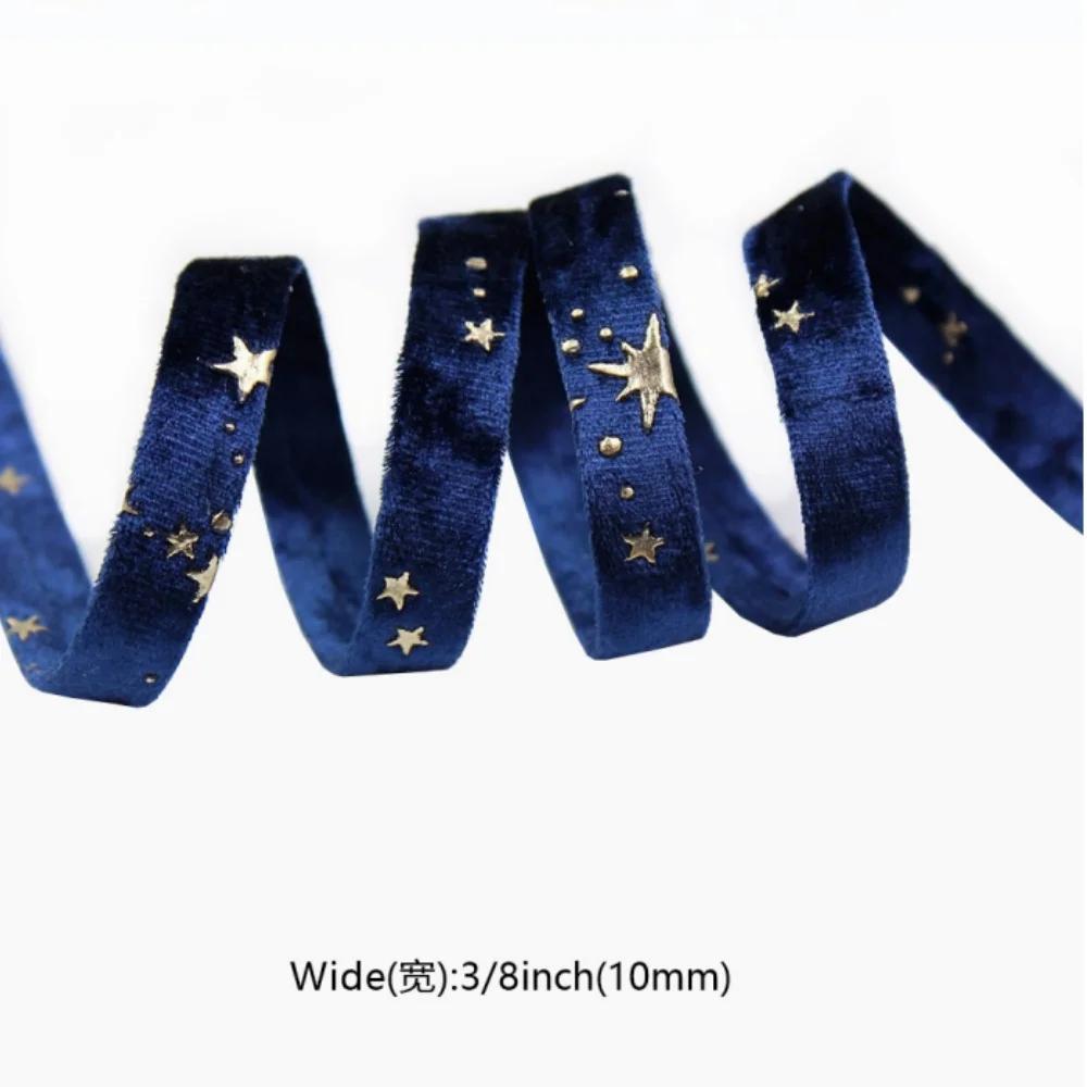 Горячее тиснение Подарочная упаковка Мягкая текстура Ленты для рукоделия Двусторонние бархатные ленты Элегантный свадебный декор для проектов своими руками