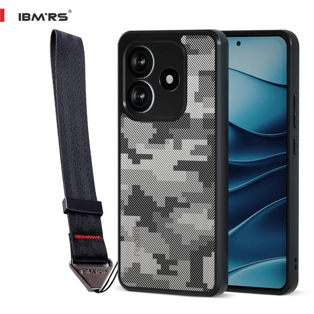 (Comes with wrist strap)Ibmrs for Xiaomi Redmi Note 14 4G case,ultra-sleek,raised edges protect camera & screen- Black camo
