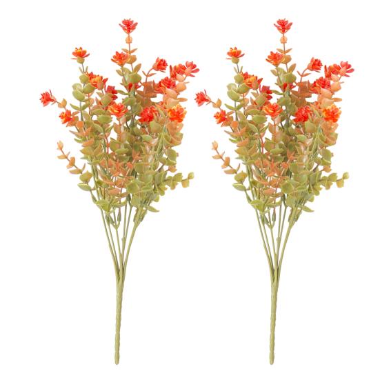 2 шт./компл. Осенний искусственный цветок, реалистичный поддельный лист эвкалипта, Хэллоуин, День благодарения, фестиваль урожая, комнатные и уличные искусственные цветочные растения, украшение