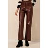 Women's High Waist Leather Trousers