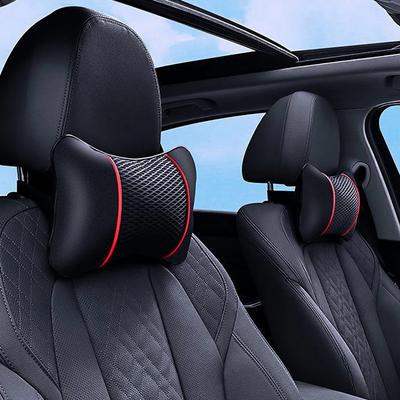 Универсальный автомобильный подголовник из искусственной кожи, дышащая подушка для шеи, мягкая и удобная подушка для сиденья, автомобильные аксессуары, украшения