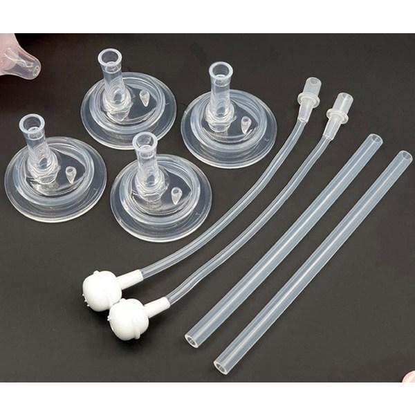 Насадка для соломинки Purea 4шт + соломинка 4шт + кисточка для соломинки 2р, прозрачный, 1 комплект