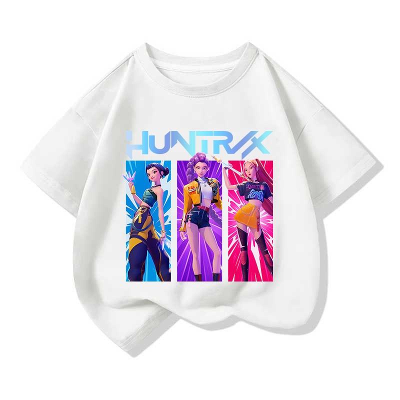 Крутая футболка с принтом в стиле K-pop Hunter Girl Group, повседневная спортивная футболка с коротким рукавом, для отдыха и универсальная
