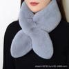 Plush Scarf Women's Winter Imitation Rex Rabbit Fur Thickened Warm Neck Protection All-match Simple Cross Fur Collar