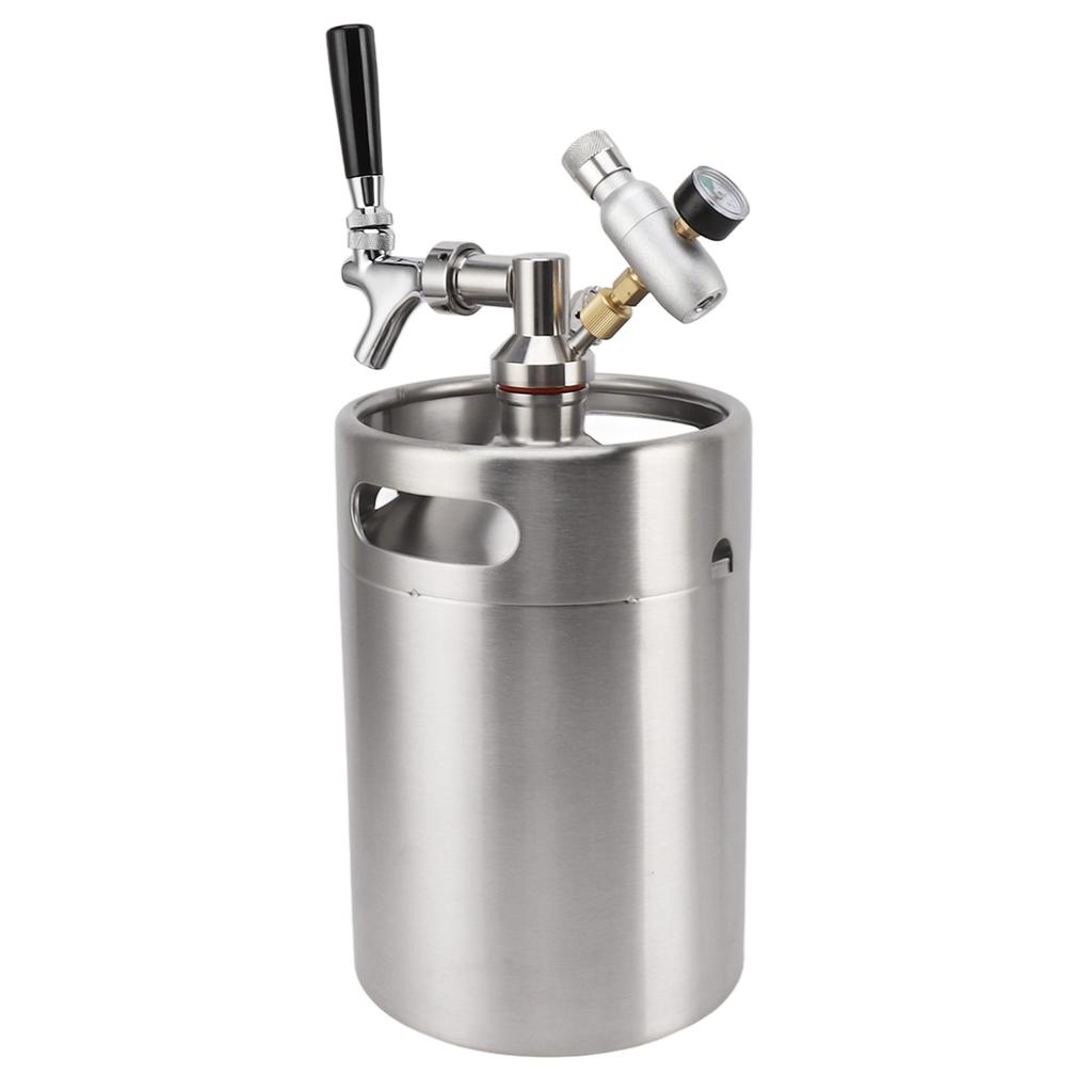 Мини-пивная бочка под давлением из нержавеющей стали 5 л с дозатором 60 фунтов на кв. дюйм, выпускной клапан, кофейный бочонок
