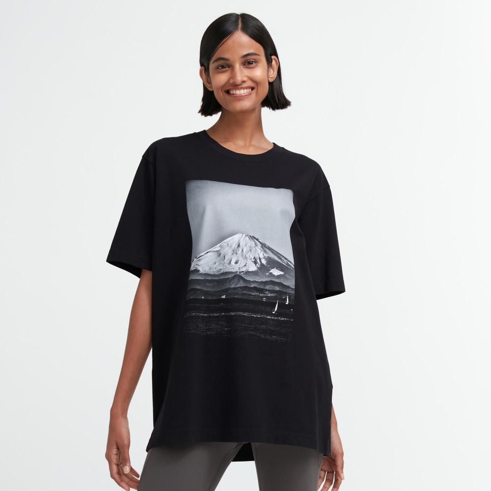 Uniqlo Футболка с принтом «Япония, мир для всех», короткий рукав, стандартный покрой, Дайдо Морияма