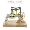 Комплект двигателя Стирлинга Модель двигателя с горячим воздухом Физическая модель генератора с двойным двигателем со светодиодной подсветкой