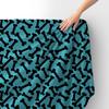 Royal Samt Stoff Polyester Zum Nähen - Motiv Schwarze Würfel Auf Blauem