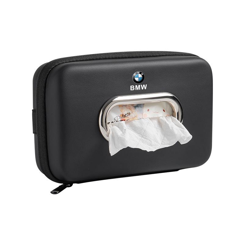 Fits BMW 1, 3, 5, 6, 7 Series, and X1-X6. Hanging tissue box/armrest tissue pack included.