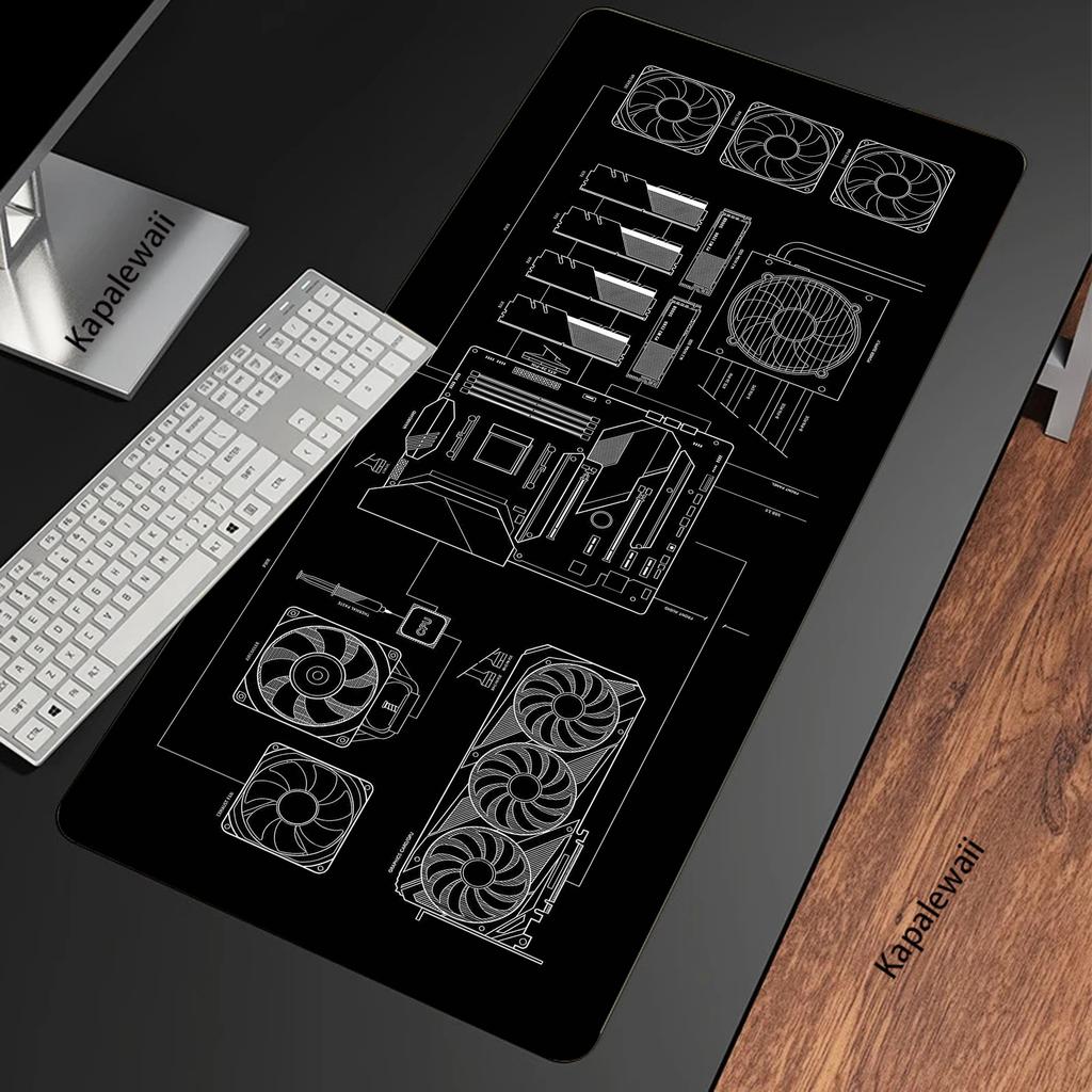 Black And White Gaming Mousepad Gamer Speed Accessories Keyboard Pads Locking Edge Computer Mouse Pad Notebook Office Mouse Mat