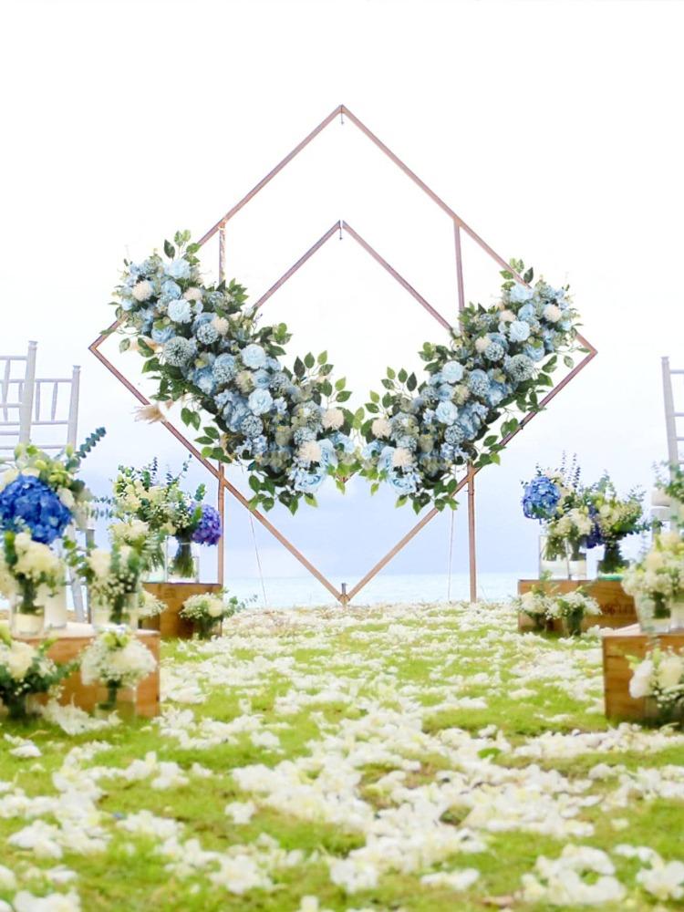 100cm Wedding Arch Flowers, Artificial Flowers Arrangement Swag, Silk Fake Peonies Rose Floral Row for Wedding Backdrop Decor DIY Party Ceremony