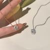 Flower Necklace Female Cold Wind Flash Diamond Small Flower Clavicle Chain Stainless Steel Chain