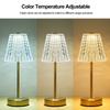 Винтажная хрустальная настольная лампа с диммером, прикроватная лампа, беспроводная настольная лампа с сенсорным управлением, 3 цвета света