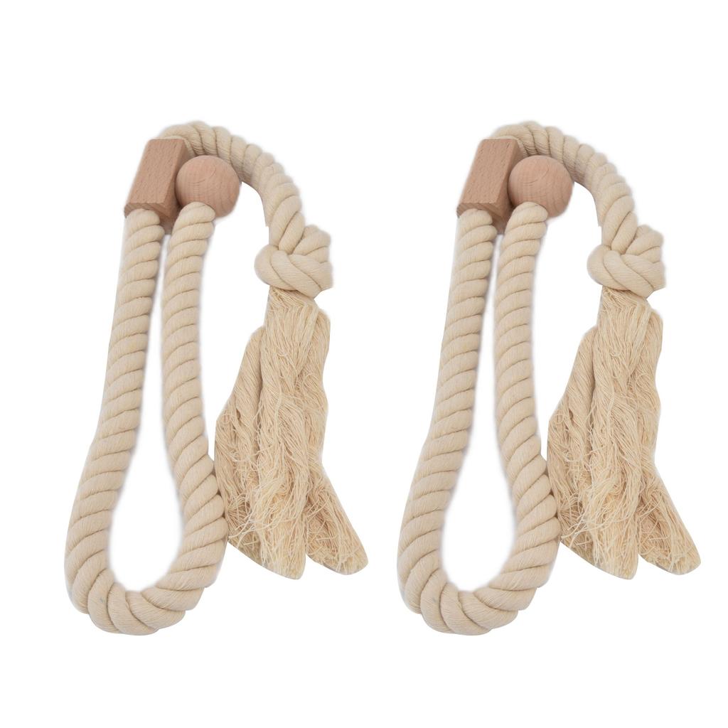 2PCS Curtain Tieback Cotton Curtain Holdback Rope Curtain Magnetic Cord for Household