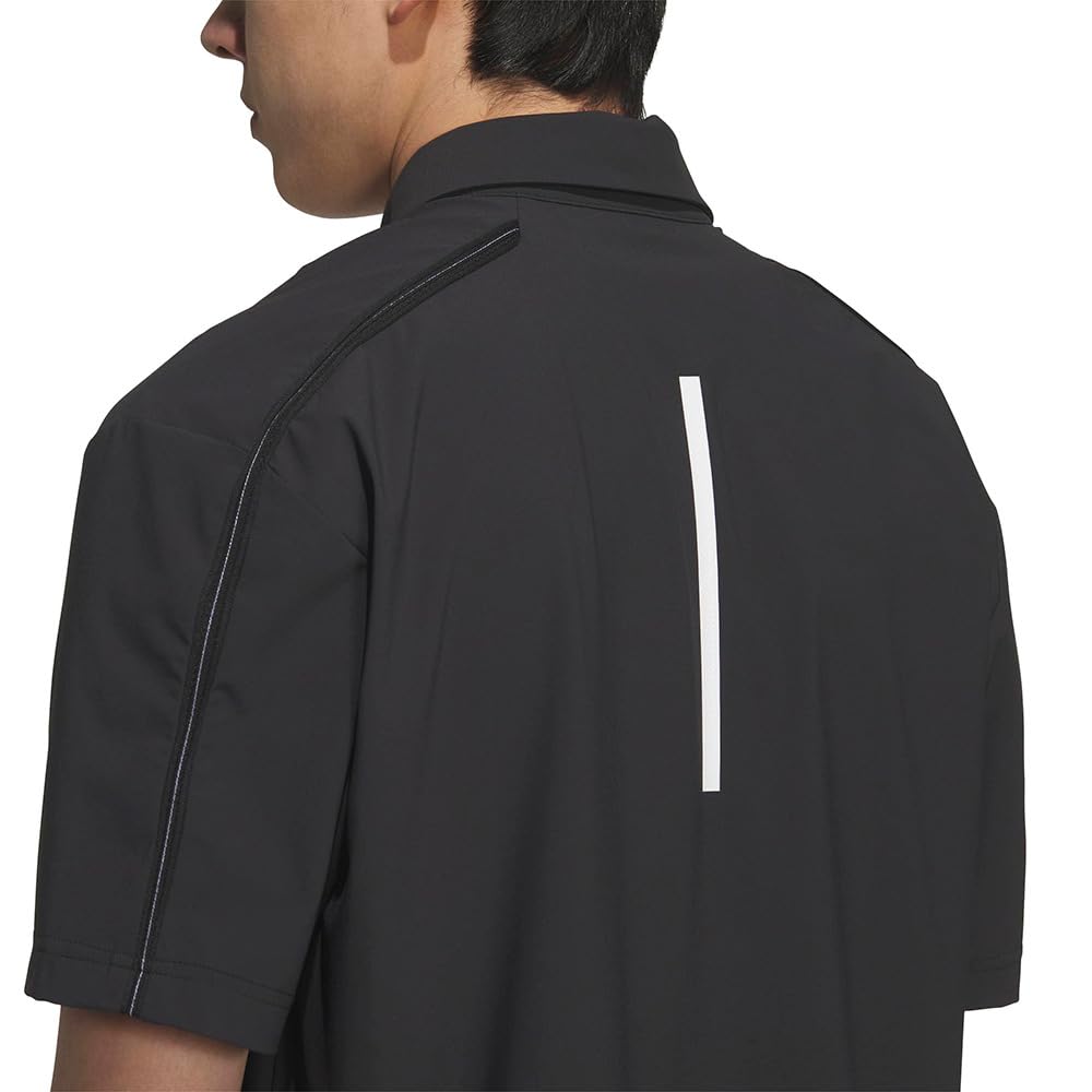 Черная [Adidas Golf] Водоотталкивающая рубашка с пуговицами, коротким рукавом, J/S
