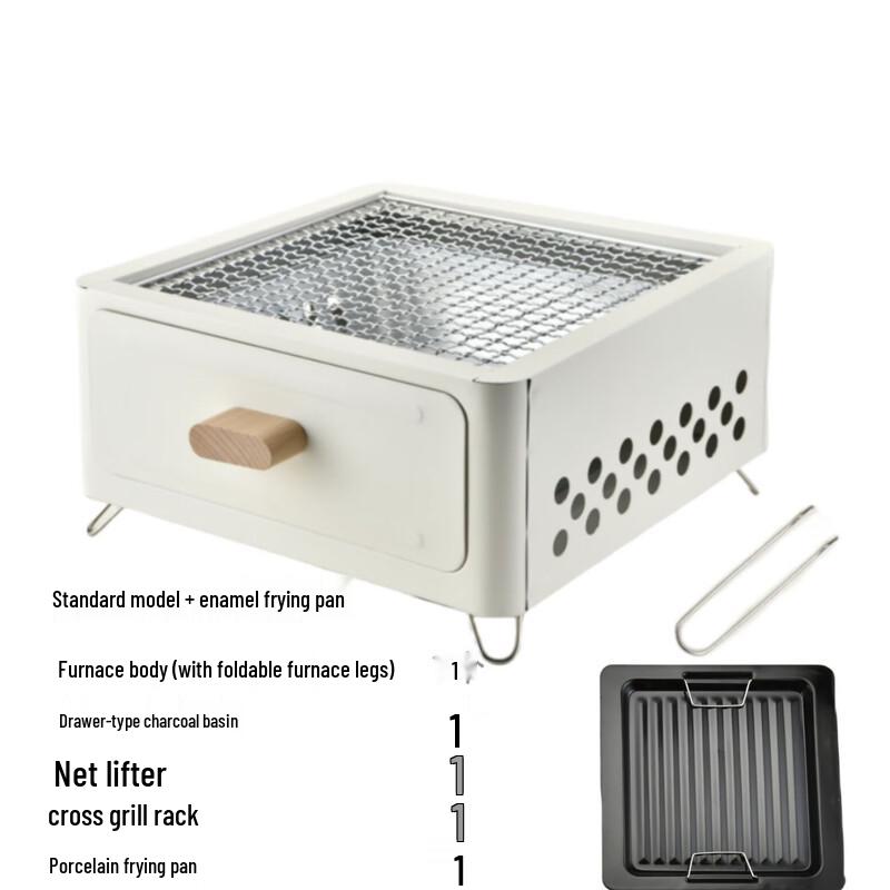 Portable Outdoor Charcoal Grill & Tea Stove Set