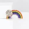 Креативная изысканная брошь из сплава со стразами в виде радуги, милая универсальная женская кардиганная рубашка, корсаж, ювелирное украшение, булавка