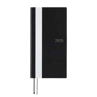 Hobonichi Techo 2025 weeks White Line/Black Ежедневник-планер на неделю, старт в январе, левая страница узкая, вертикальная