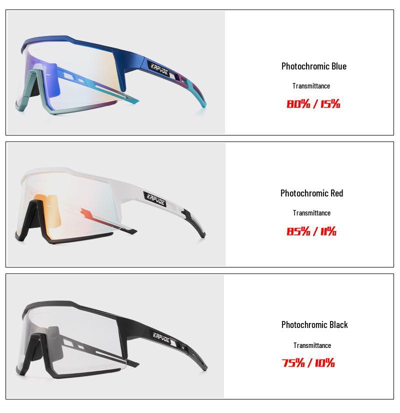 Унисекс велоочки Kapvoe с меняющимся цветом – с красно-синим покрытием для горного и шоссейного велоспорта
