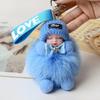 Exquisite Handmade Plush Sleeping Doll Pendant with Faux Mink Fur, Perfect As a Backpack Accessory