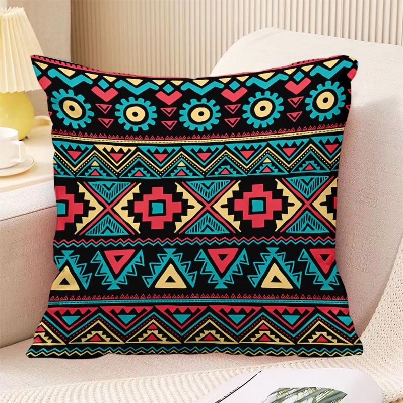 Декоративная наволочка с принтом в стиле бохо в винтажном стиле для спальни, гостиной, квадратная подушка, наволочка