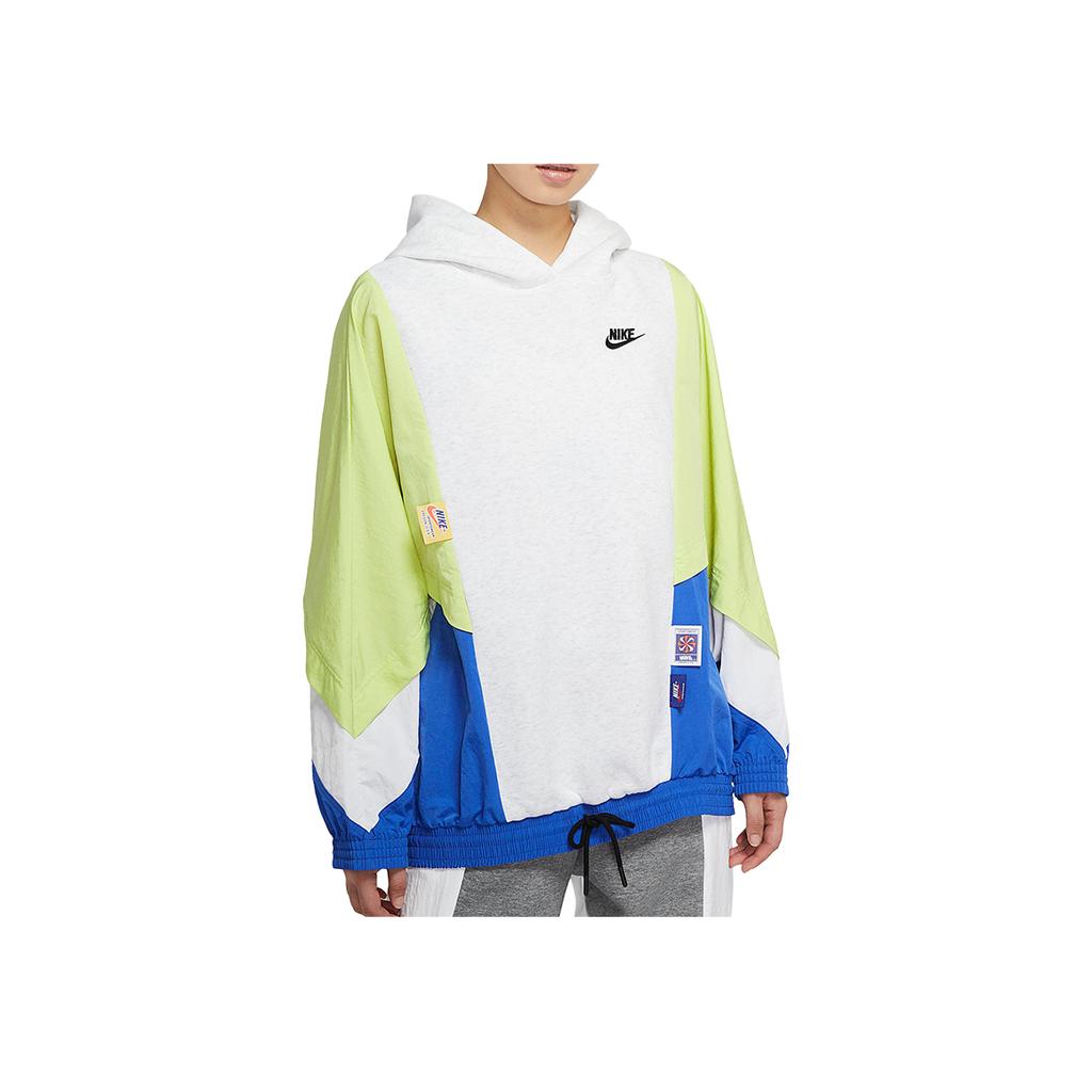 Nike Свободная повседневная толстовка с капюшоном Color-Block, женская толстовка с капюшоном, светло-зеленая DB3847-051